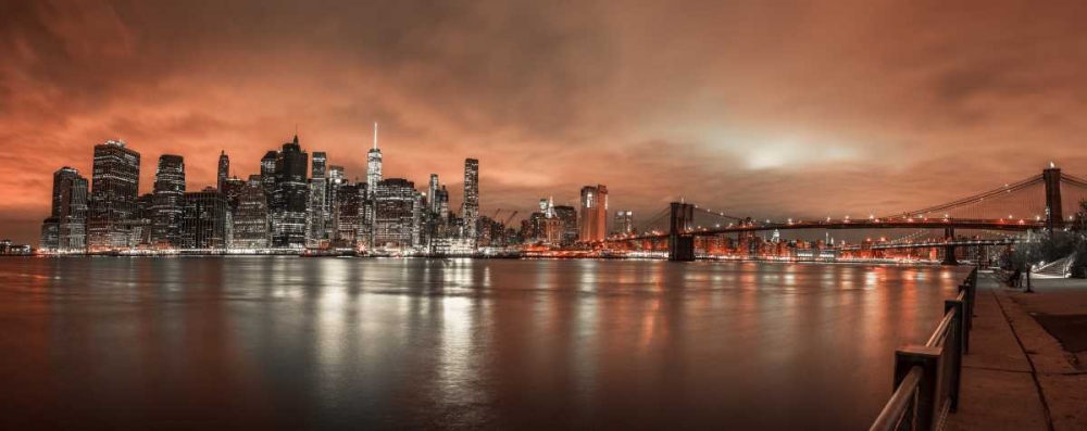 Lower Manhattan skyline in evening, New York art print by Assaf Frank for $57.95 CAD