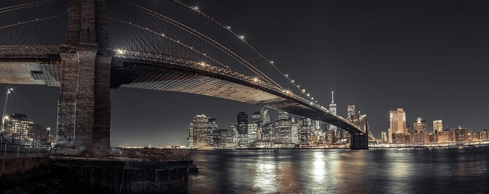 Brooklyn bridge over East river, Lower Manhattan, New York, FTBR-1910 art print by Assaf Frank for $57.95 CAD