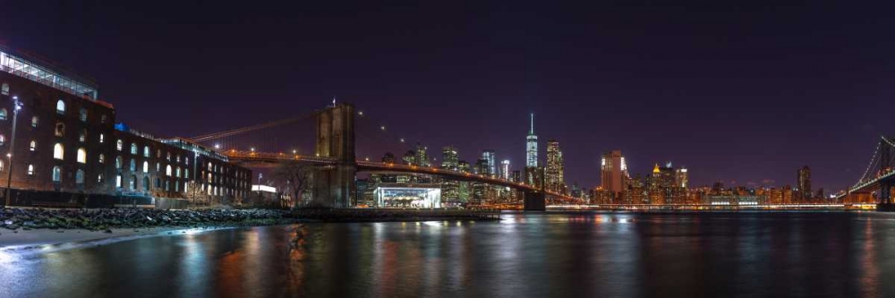 Brooklyn bridge and Lower Manhattan skyline, New York art print by Assaf Frank for $57.95 CAD
