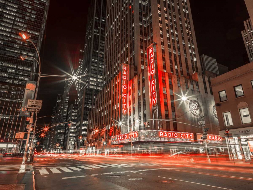 New York city stret in night art print by Assaf Frank for $57.95 CAD