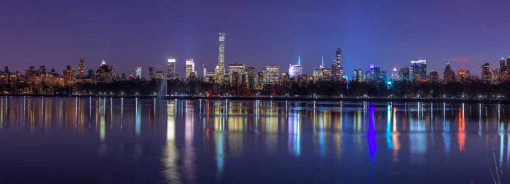 View of New York city skyline from Central park in evening art print by Assaf Frank for $57.95 CAD
