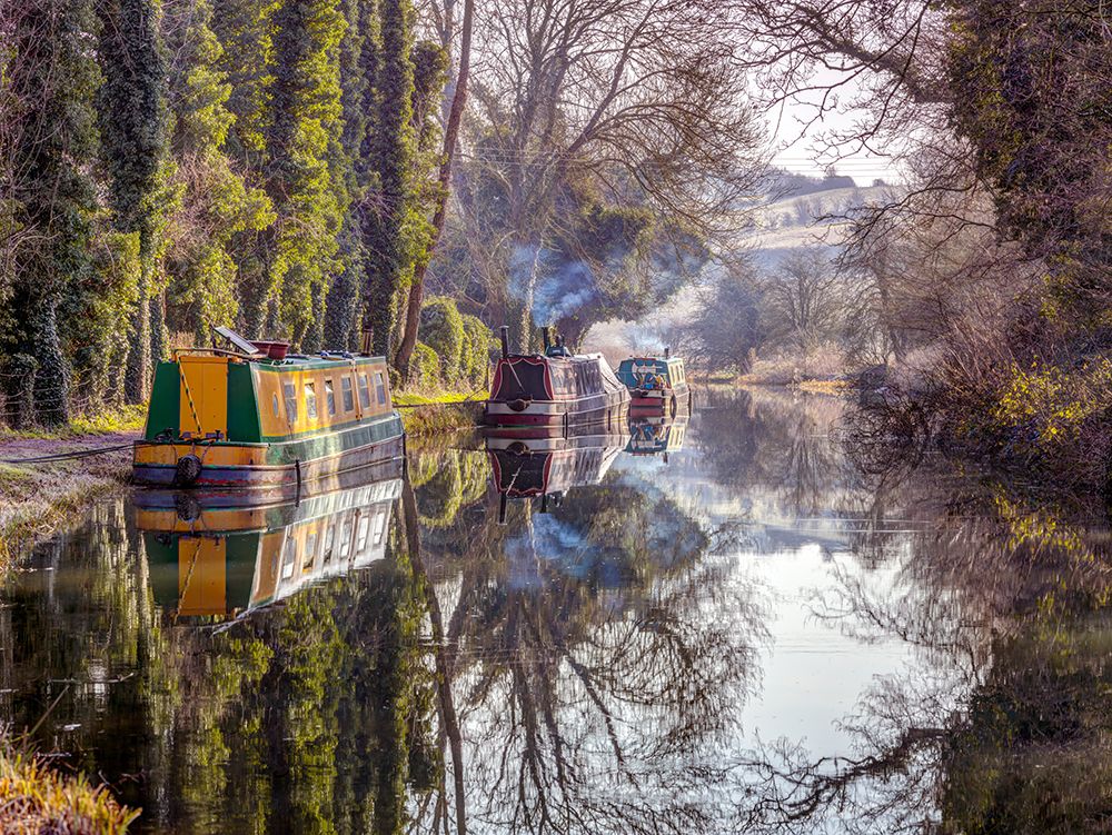 Canal with trees, Kintbury, UK art print by Assaf Frank for $57.95 CAD
