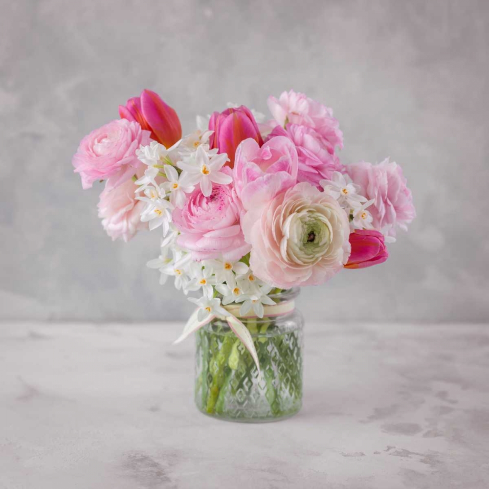 Bunch of mixed flowers in glass bottle art print by Assaf Frank for $57.95 CAD