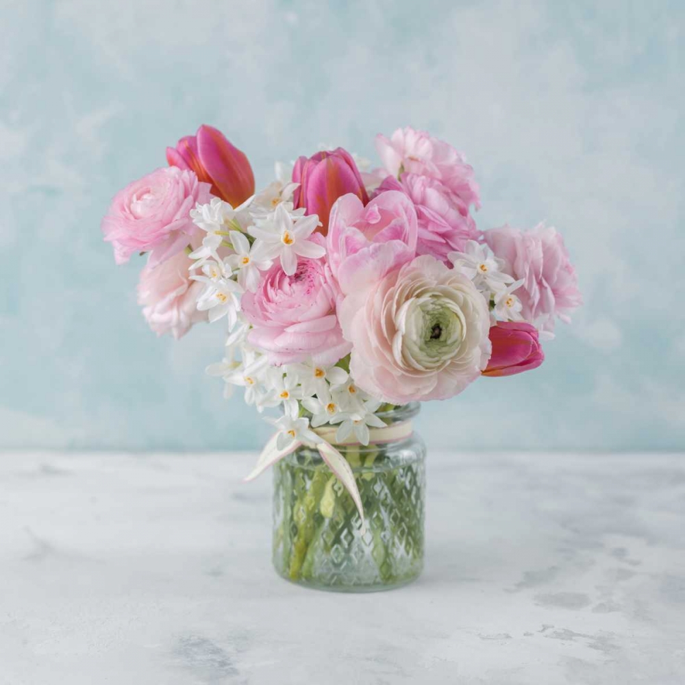 Bunch of mixed flowers in glass bottle art print by Assaf Frank for $57.95 CAD