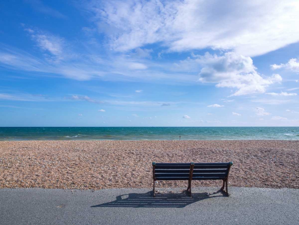 Bench at seaside promenade art print by Assaf Frank for $57.95 CAD