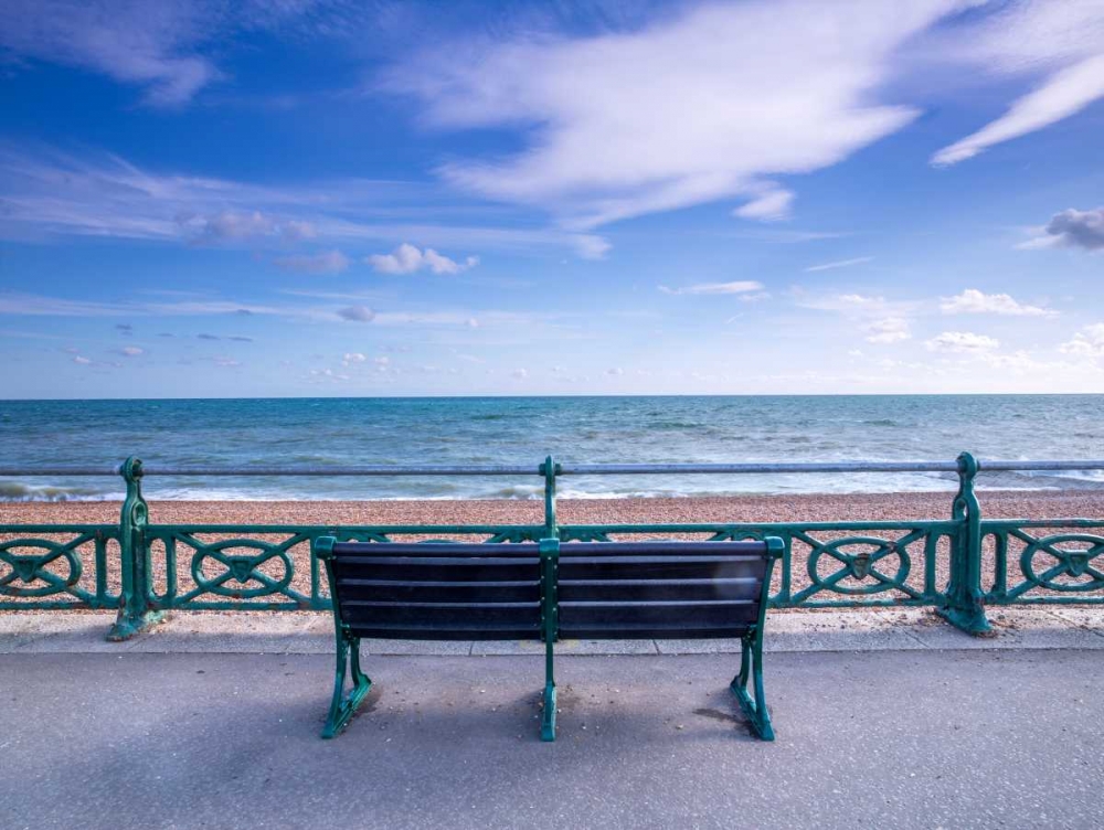 Bench at seaside promenade art print by Assaf Frank for $57.95 CAD