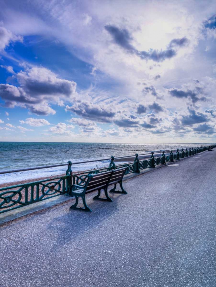 Bench at seaside promenade art print by Assaf Frank for $57.95 CAD