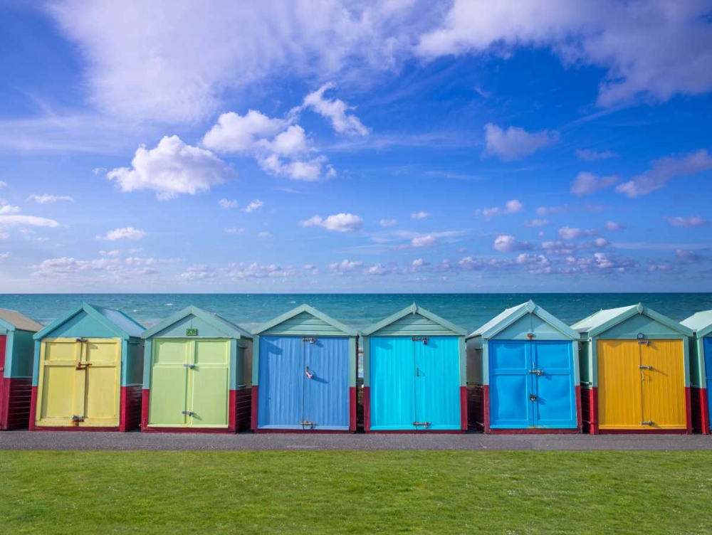 Colorful beach huts in a row art print by Assaf Frank for $57.95 CAD