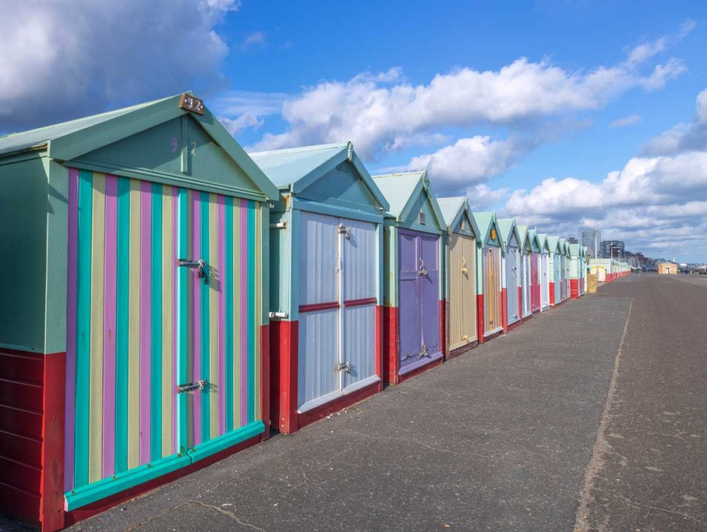 Colorful beach huts in a row art print by Assaf Frank for $57.95 CAD