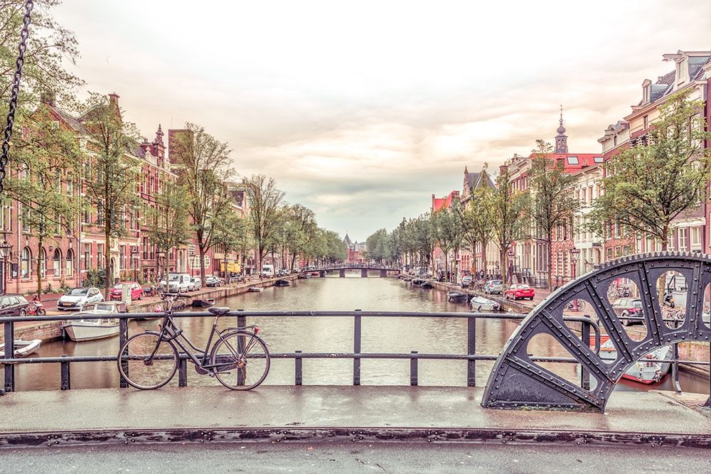 Canal through Amsterdam city art print by Assaf Frank for $57.95 CAD
