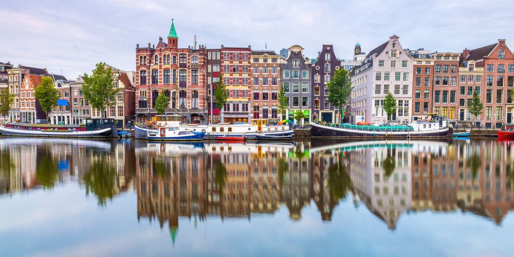 Amsterdam canal reflections art print by Assaf Frank for $57.95 CAD