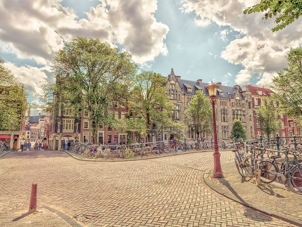 Bicycle parked on the street art print by Assaf Frank for $57.95 CAD
