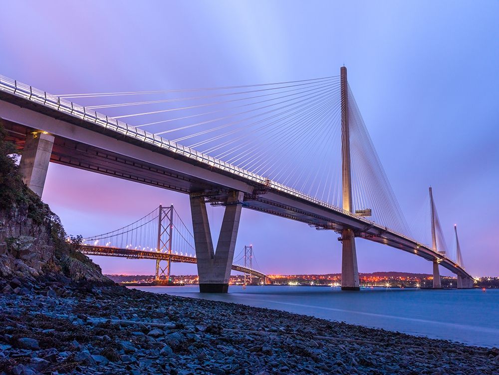 Queensferry Crossing in the evening, Scotland art print by Assaf Frank for $57.95 CAD