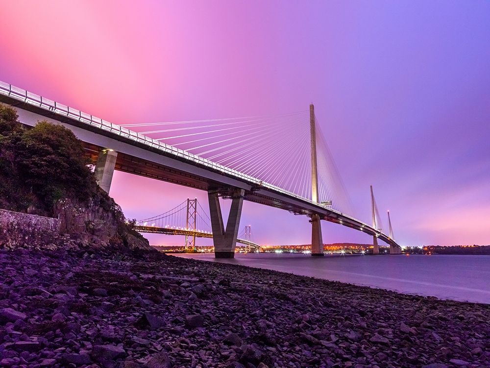 Queensferry Crossing in the evening, Scotland, FTBR-1922 art print by Assaf Frank for $57.95 CAD