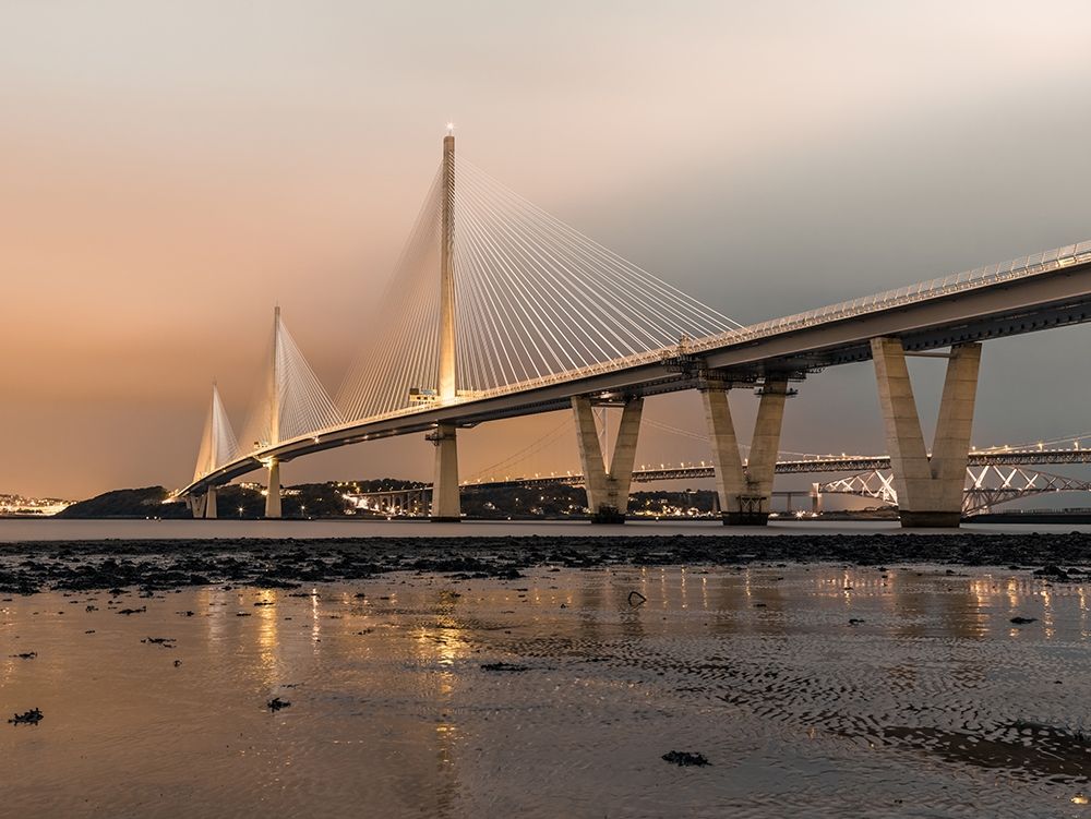 Queensferry Crossing in the evening, Scotland, FTBR-1924 art print by Assaf Frank for $57.95 CAD