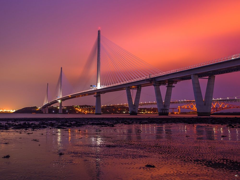 Queensferry Crossing at night, Scotland art print by Assaf Frank for $57.95 CAD