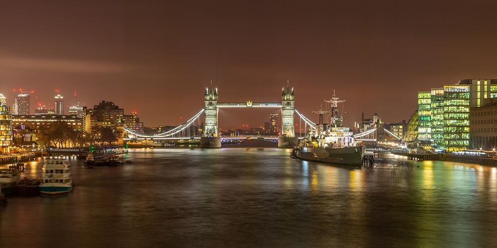 Tower Bridge and HMS Belfast at night art print by Assaf Frank for $57.95 CAD