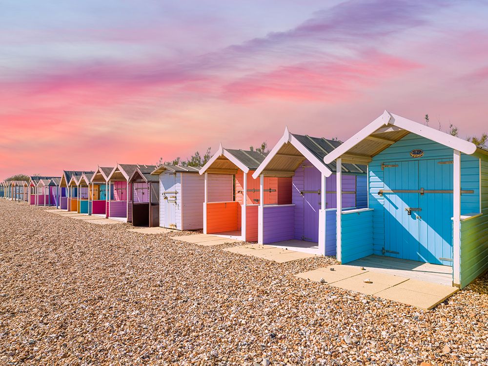 Multicolored-huts on summer day art print by Assaf Frank for $57.95 CAD