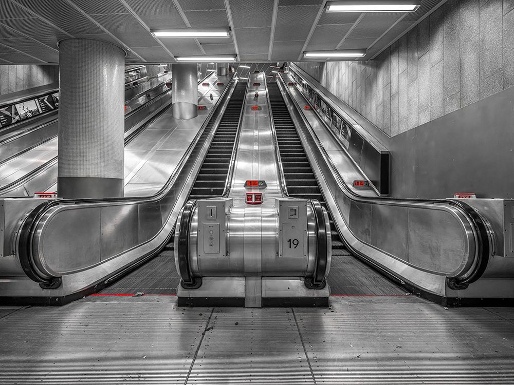 Escalators at subway station, London art print by Assaf Frank for $57.95 CAD