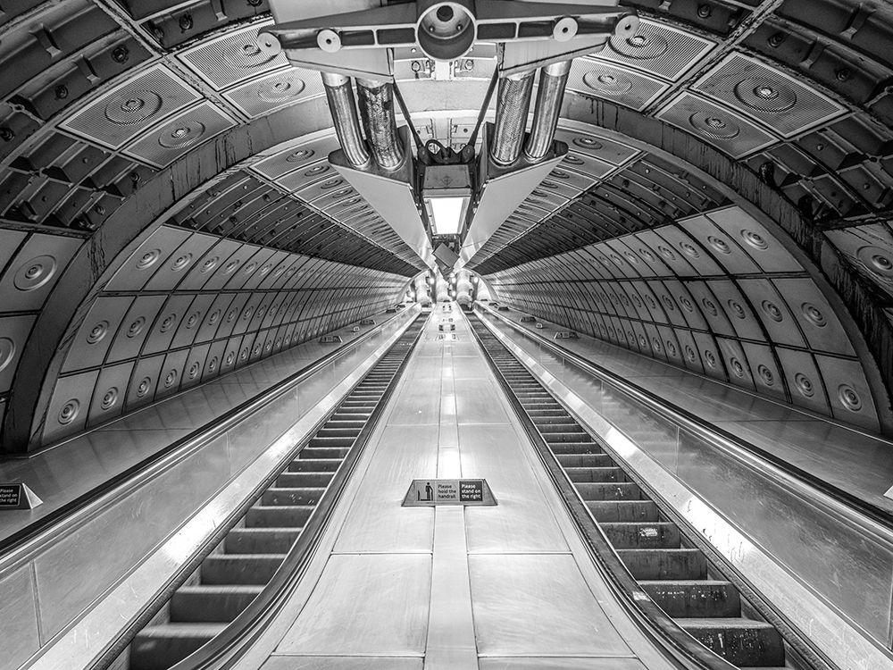 Escalator at subway station art print by Assaf Frank for $57.95 CAD