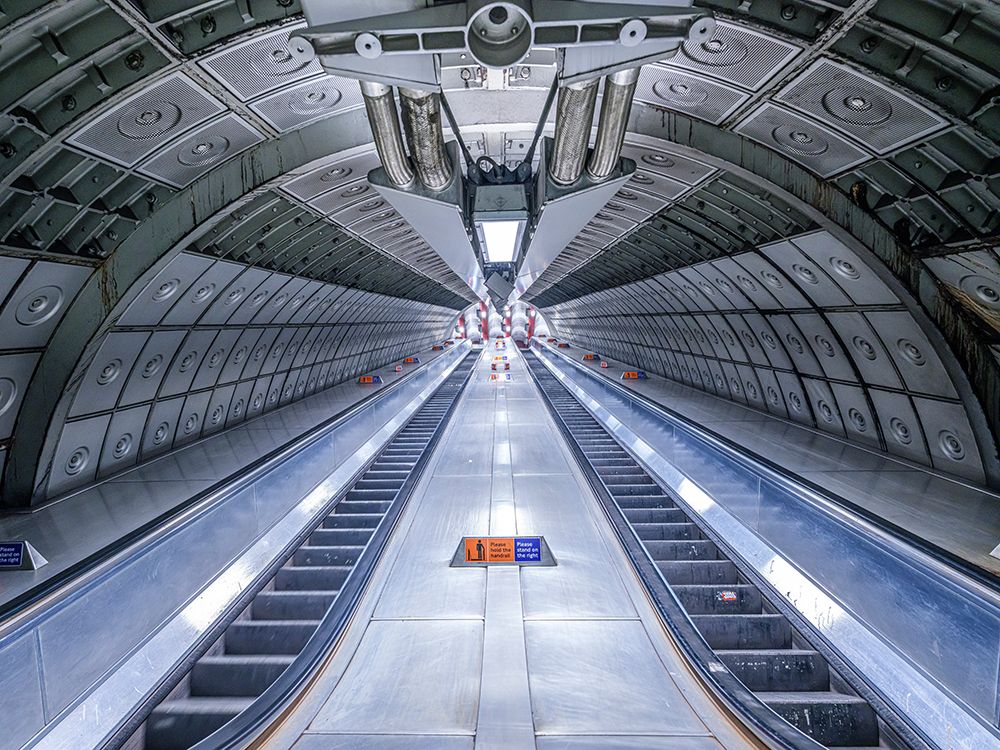 Escalator at subway station, London art print by Assaf Frank for $57.95 CAD