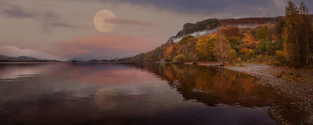 Moon reflection at Derwentwater lake art print by Assaf Frank for $57.95 CAD