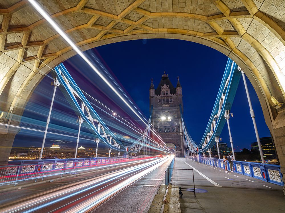 Tower Bridge strip lights art print by Assaf Frank for $57.95 CAD
