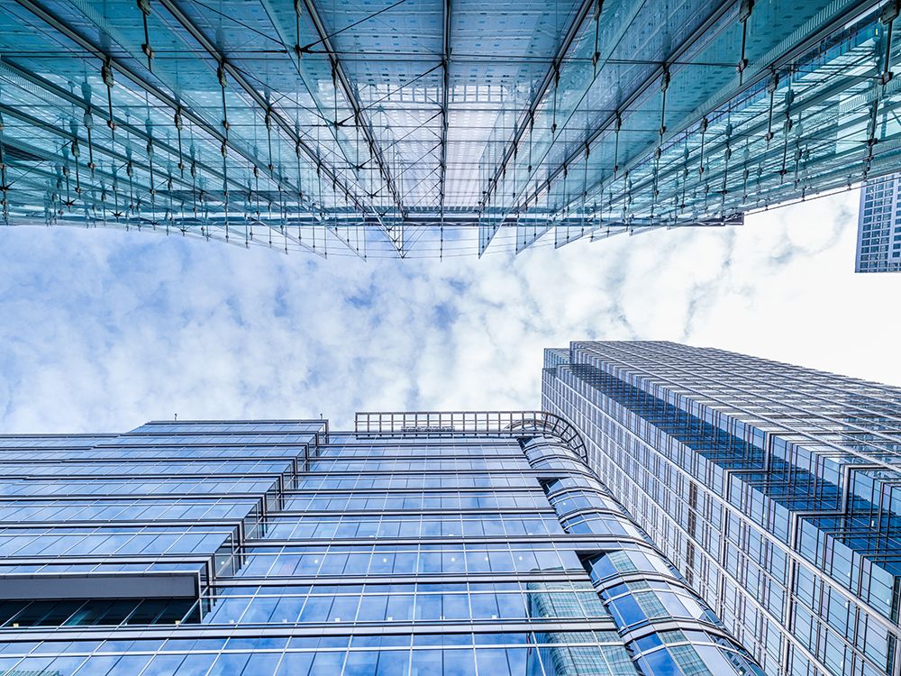 Low angle view of skyscrapers art print by Assaf Frank for $57.95 CAD