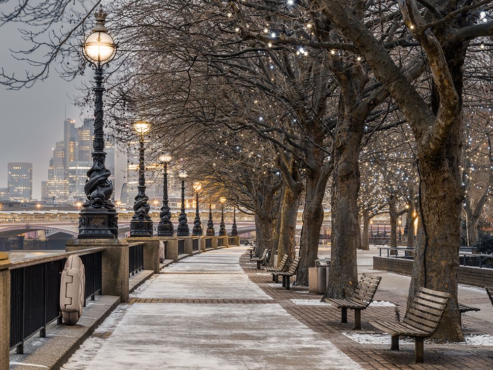 Row of street lamps, South Bank, London art print by Assaf Frank for $57.95 CAD