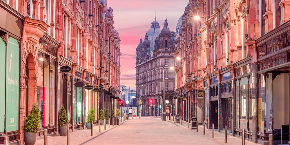 Leeds town center at sunrise art print by Assaf Frank for $57.95 CAD