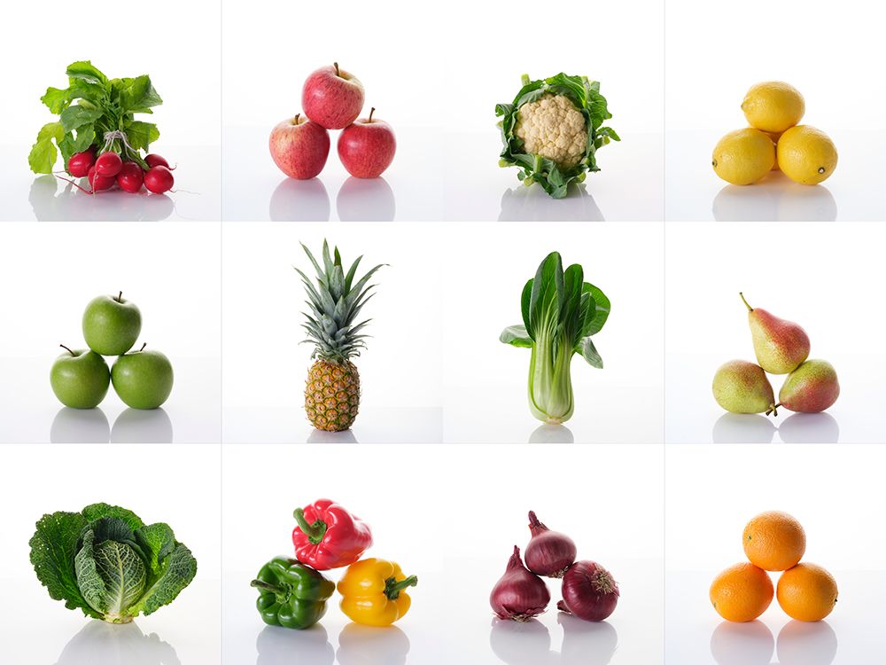 Collage of Fruits and Vegetables art print by Assaf Frank for $57.95 CAD