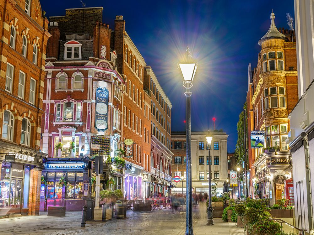 London street near Covent Gardens at night art print by Assaf Frank for $57.95 CAD