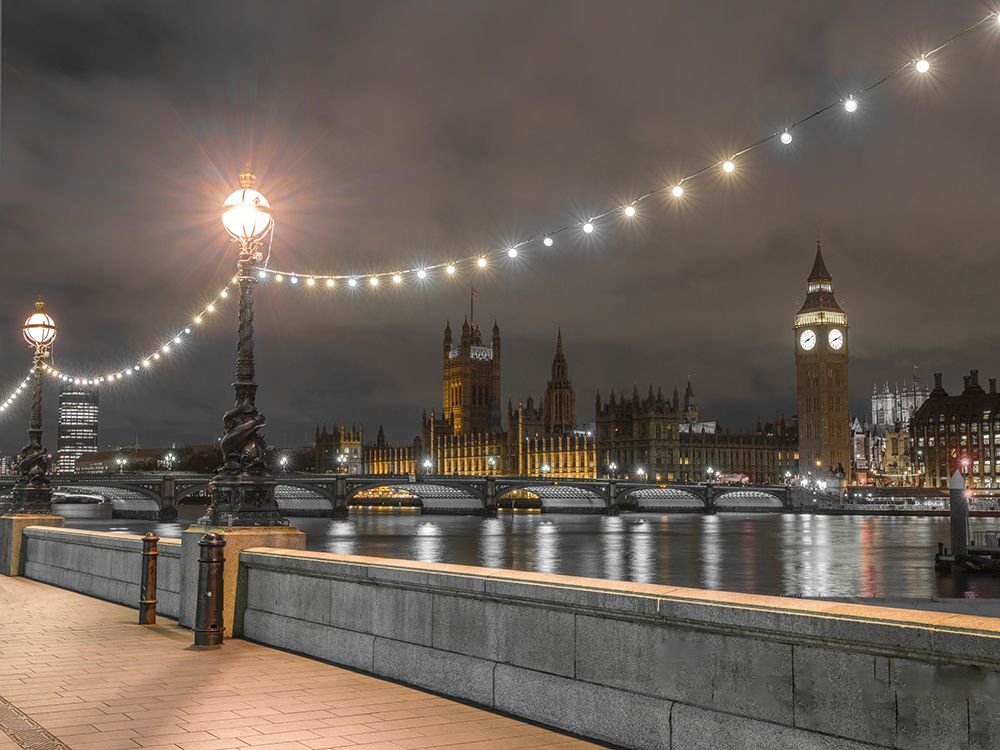 Thames promenade in evening art print by Assaf Frank for $57.95 CAD