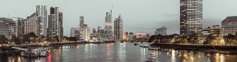 River thames through city of London in evening art print by Assaf Frank for $57.95 CAD