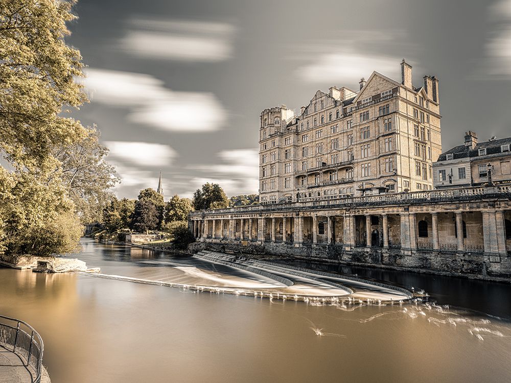 River through Bath city with buildings around, UK art print by Assaf Frank for $57.95 CAD