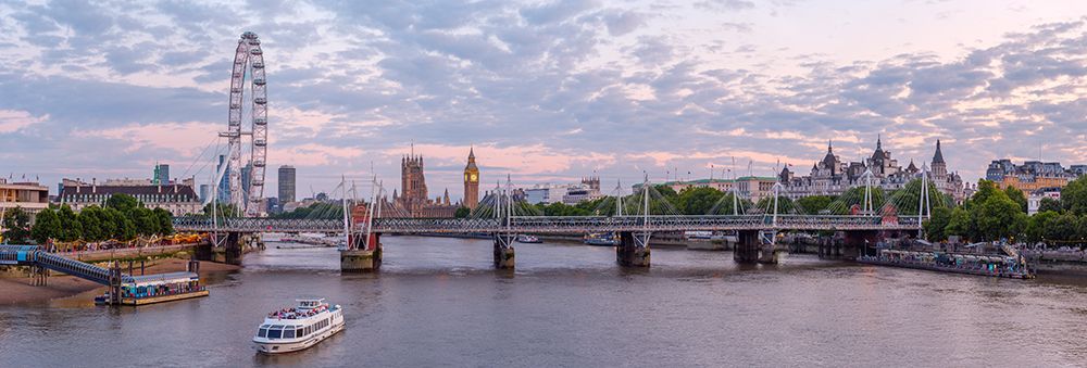 Evening view of London city skyline with river thames art print by Assaf Frank for $57.95 CAD