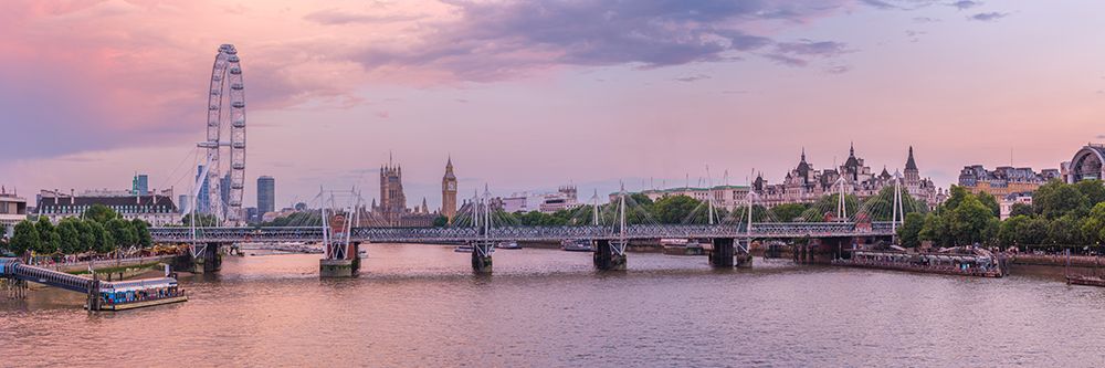 Evening view of London city skyline with river thames art print by Assaf Frank for $57.95 CAD