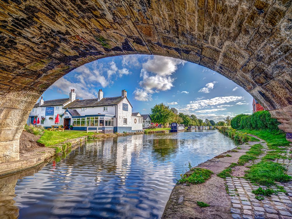 Restaurant along the canal, Southport, UK art print by Assaf Frank for $57.95 CAD
