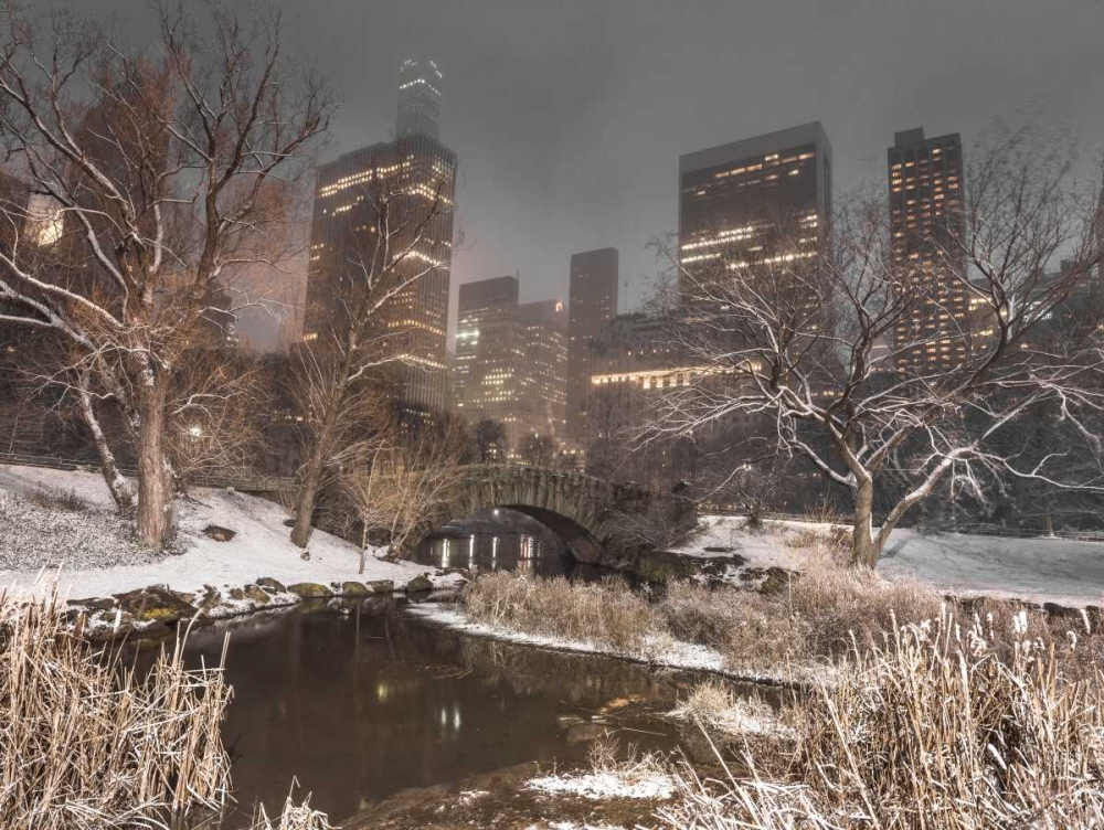 Gapstow Bridge, Central park with Manhattan skyline, New York art print by Assaf Frank for $57.95 CAD
