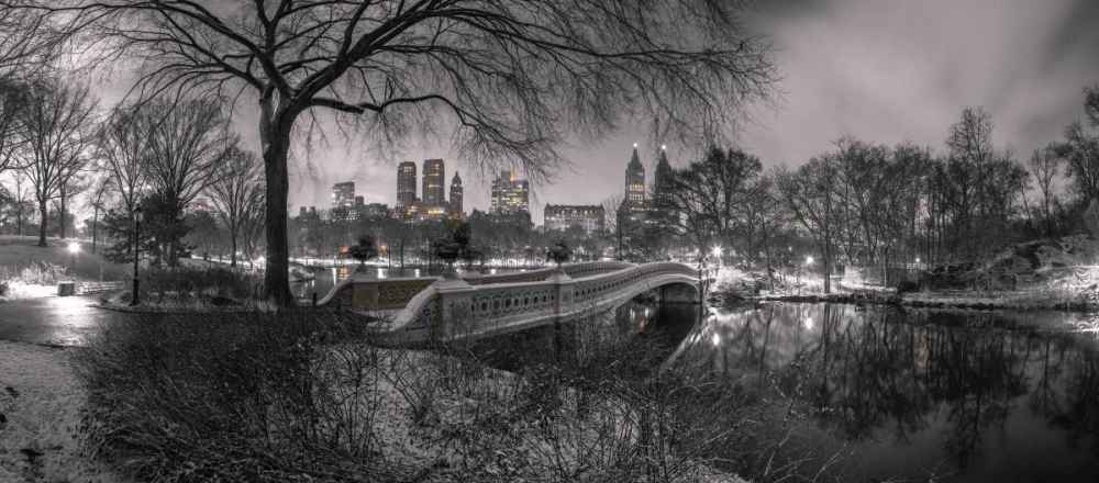 Central park Bow Bridge with Manhattan skyline, New York art print by Assaf Frank for $57.95 CAD