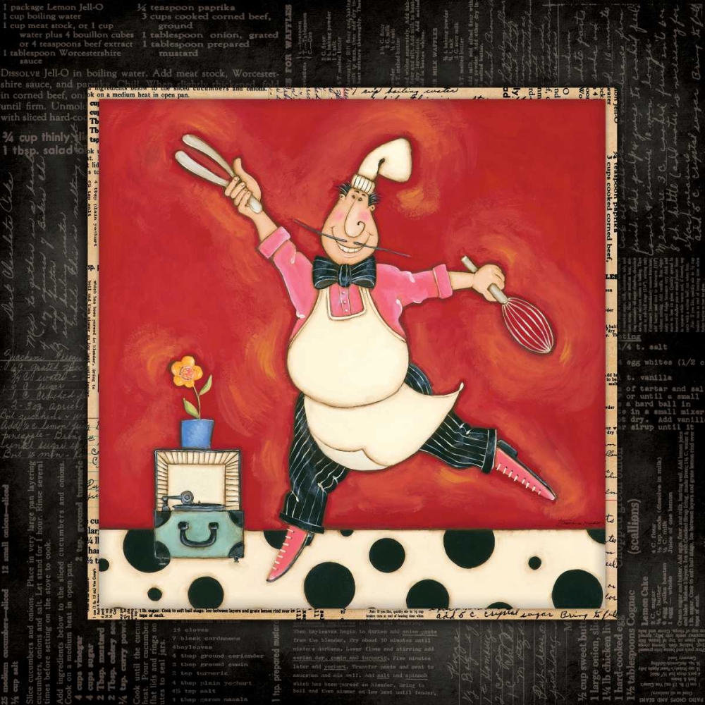 Dinner Dance Chef art print by Stephanie Marrott for $57.95 CAD