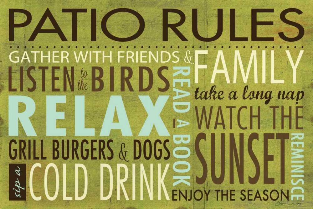 Patio Rules art print by Stephanie Marrott for $57.95 CAD