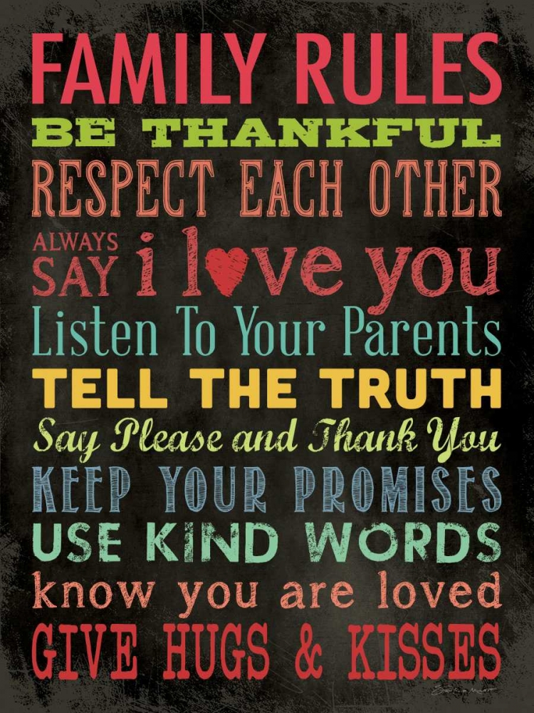Family Rules - Color art print by Stephanie Marrott for $57.95 CAD