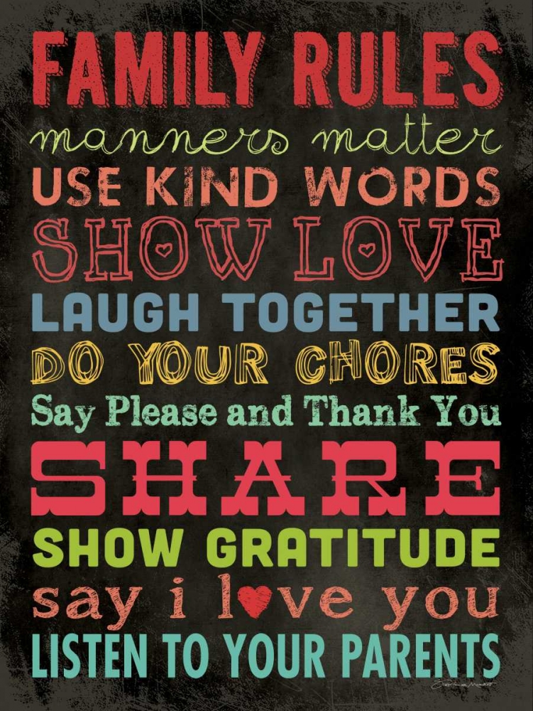 Family Rules - Color II art print by Stephanie Marrott for $57.95 CAD