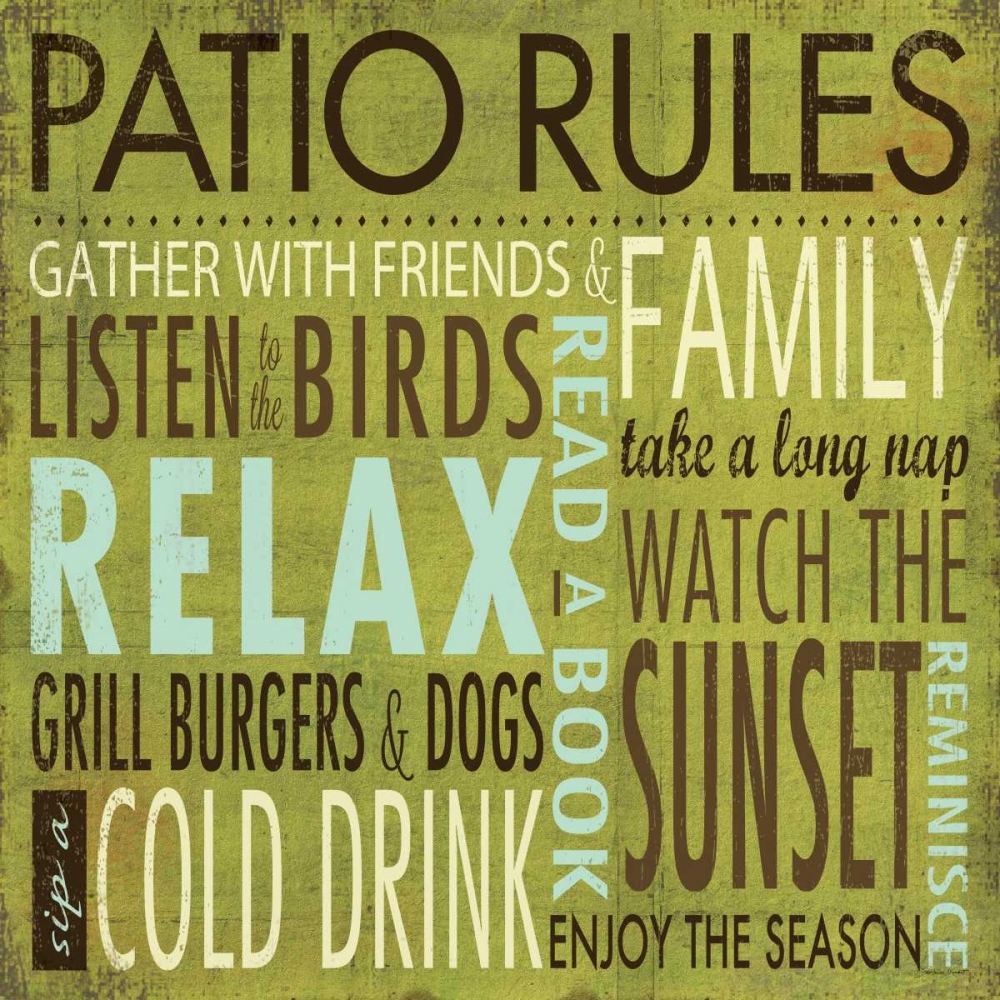Patio Rules art print by Stephanie Marrott for $57.95 CAD