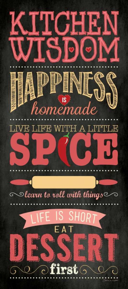 Kitchen Wisdom - Black art print by Stephanie Marrott for $57.95 CAD