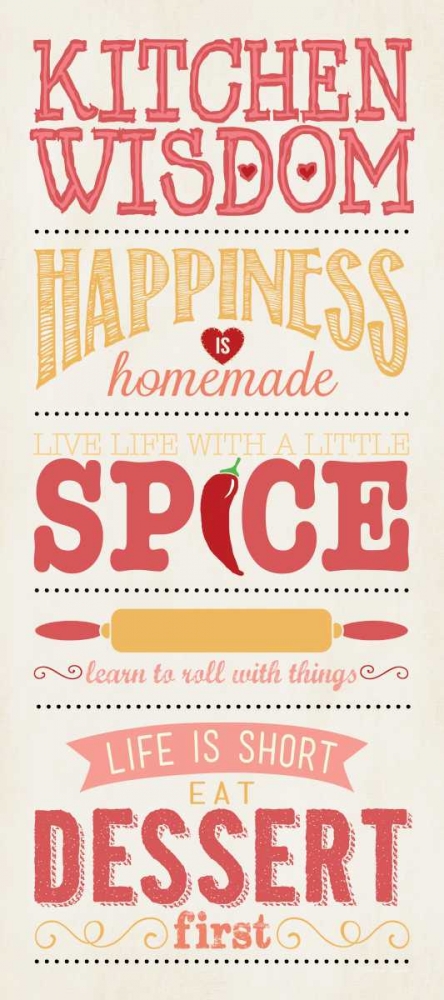 Kitchen Wisdom - White art print by Stephanie Marrott for $57.95 CAD