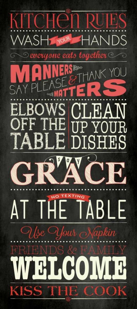 Kitchen Rules - Black art print by Stephanie Marrott for $57.95 CAD