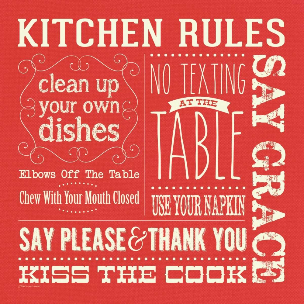 Kitchen Rules - Red Square art print by Stephanie Marrott for $57.95 CAD
