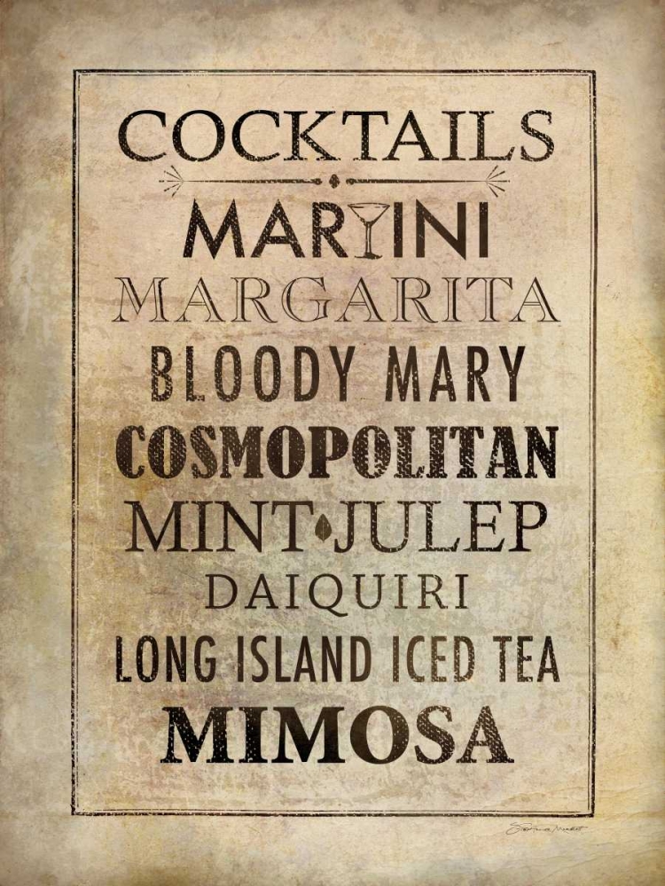 Vintage Cocktails art print by Stephanie Marrott for $57.95 CAD